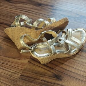 Børn Metallic Gold Wedge Sandals
